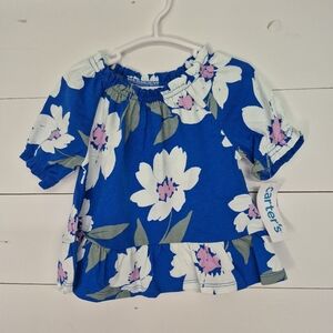 Carter's Vibrant Blue Top with Floral Design